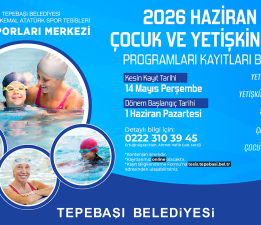 TEPEBAŞI’NDA YÜZME KAYITLARI BAŞLIYOR